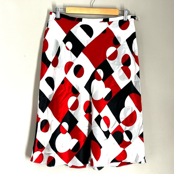 Grace Dane Lewis 100% silk Abstract a-line Skirt sz 10 - Picture 1 of 9